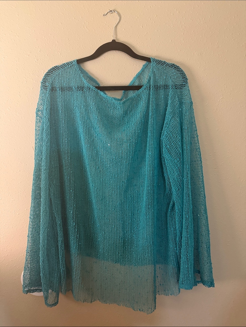 Lightweight Turquoise Knit Swim Coverup